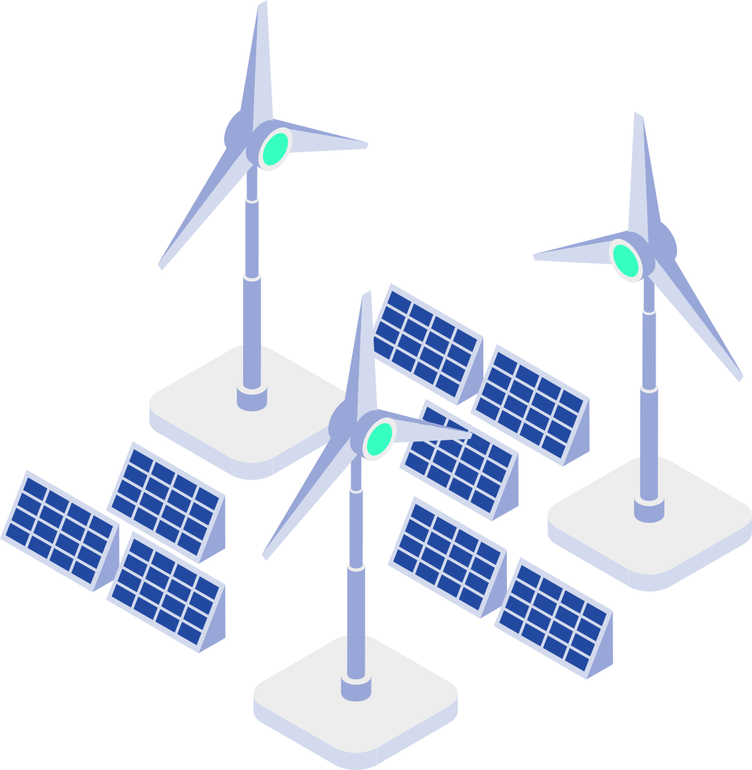 wind turbines & solar panels